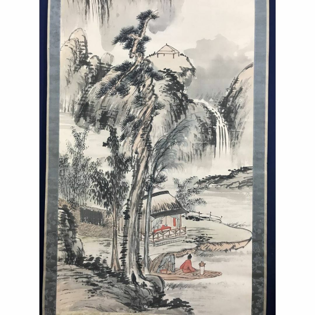 真作】天野方壺/山水人物画賛/山水図/掛軸☆宝船☆AD-381の通販 真作】天野方壺/山水人物画賛/山水図/掛軸☆宝船☆AD-381の通販