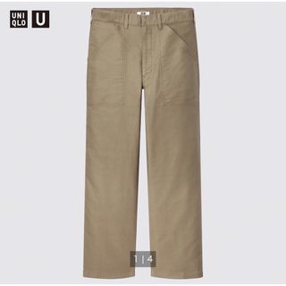 UNIQLO - 【ユニクロU/uniqlo u】ワイドフィットワークパンツ/76/メンズ