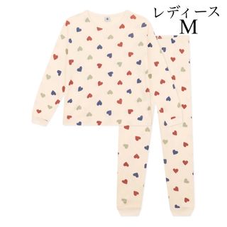 プチバトー(PETIT BATEAU)の新品 プチバトー 2024 SS 新作 レディース M 長袖 パジャマ ハート(パジャマ)