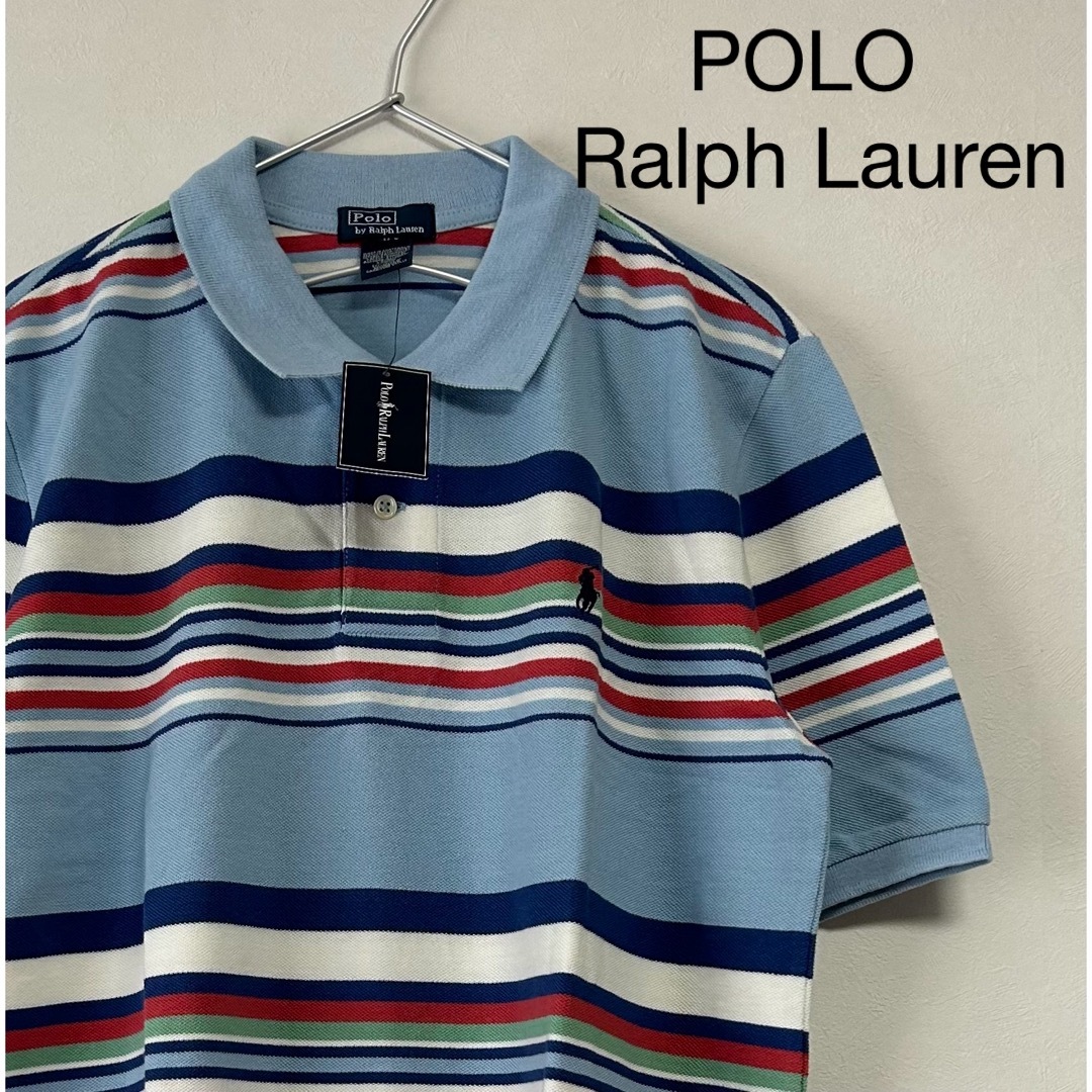 Ralph Lauren(ラルフローレン)の新品 90s POLO Ralph Lauren 半袖ポロシャツ ボーダー メンズのトップス(ポロシャツ)の商品写真