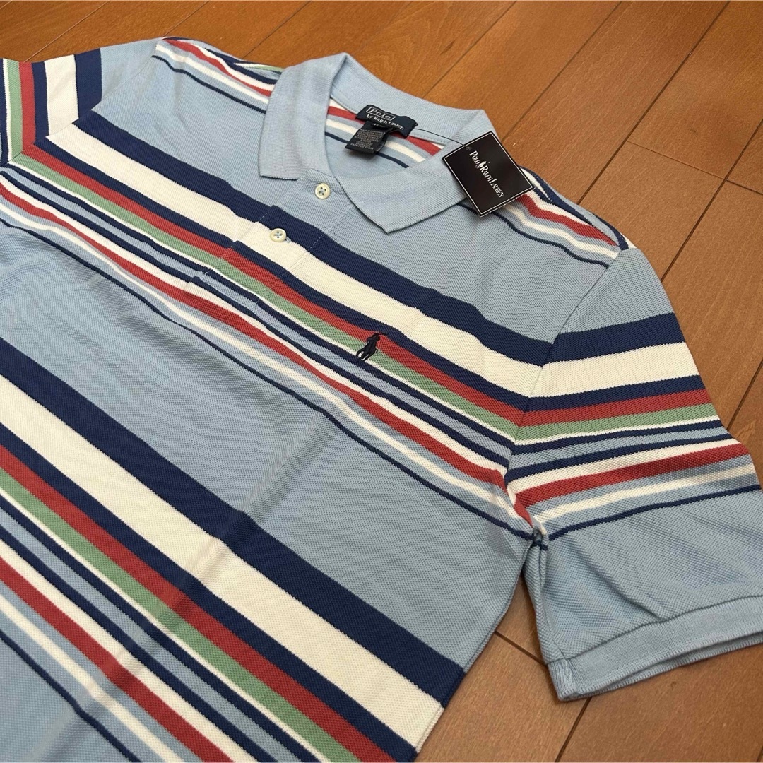 Ralph Lauren(ラルフローレン)の新品 90s POLO Ralph Lauren 半袖ポロシャツ ボーダー メンズのトップス(ポロシャツ)の商品写真