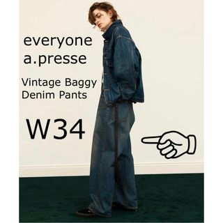 A.PRESSE for everyone Baggy DenimPants34(デニム/ジーンズ)