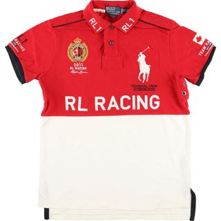 ラルフローレン(Ralph Lauren)の古着 ラルフローレン Ralph Lauren POLO by Ralph Lauren CUSTOM FIT ビッグポニー レーシング 半袖 ポロシャツ メンズM /eaa435957(ポロシャツ)