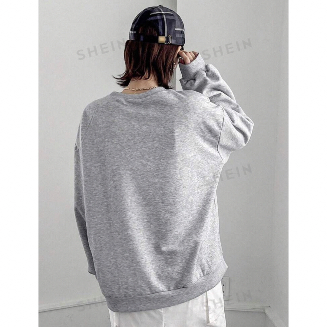 SHEIN(シーイン)のスウェット レディース 長袖 トップス グレー S レディースのトップス(トレーナー/スウェット)の商品写真