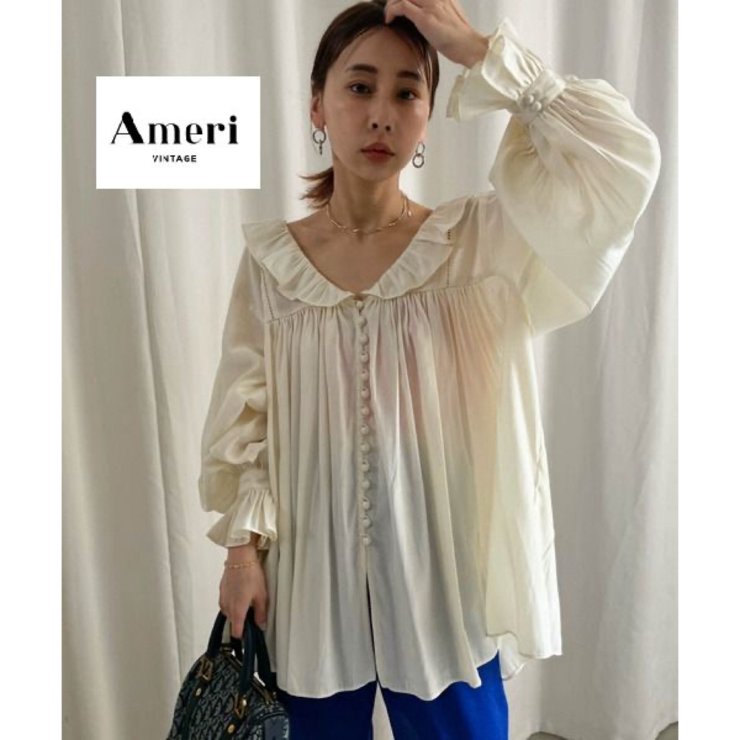 Ameri VINTAGE(アメリヴィンテージ)の美品！【AMERI】NEGLIGEE LOOSE BLOUSE ブラウス レディースのトップス(シャツ/ブラウス(長袖/七分))の商品写真