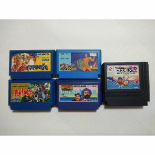 ファミリーコンピュータ(ファミリーコンピュータ)の【FC】 ５本セットB　インドラの光、ゴエモン外伝、真田十勇士、ヘラクレスの栄光(家庭用ゲームソフト)