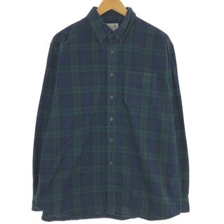 L.L.Bean - 古着 00年代 エルエルビーン L.L.Bean ブラックウォッチチェック 長袖 ボタンダウン ライトネルチェックシャツ メンズL /eaa433965