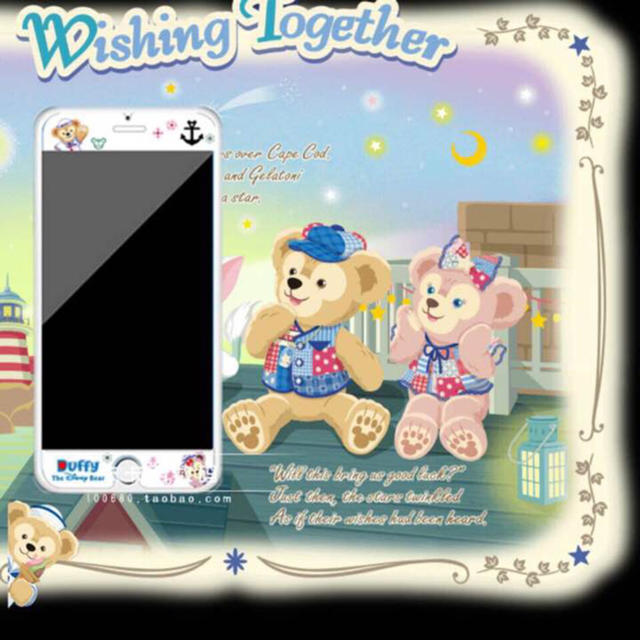 Disney(ディズニー)のiPhone7☆保護フィルム☆強化ガラス☆ダッフィー☆シェリーメイジェラートーニ スマホ/家電/カメラのスマホアクセサリー(保護フィルム)の商品写真