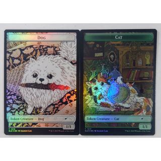 マジックザギャザリング(マジック：ザ・ギャザリング)のMTG 英語版 犬+猫トークン (1516/1517) 2枚セット(シングルカード)