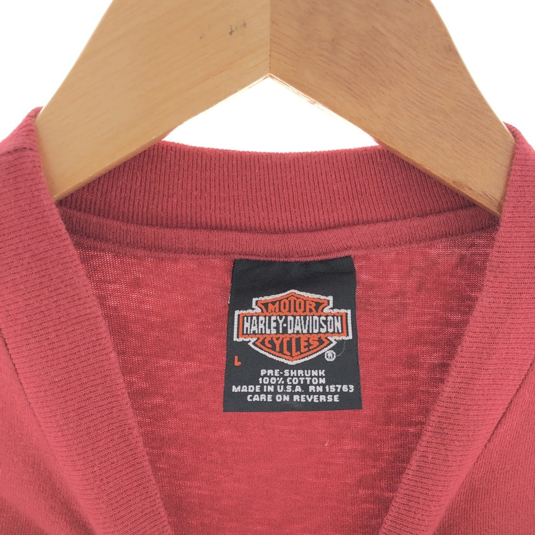 Harley Davidson(ハーレーダビッドソン)の古着 90年代 ハーレーダビッドソン Harley-Davidson HANES モーターサイクル バイクTシャツ USA製 メンズL ヴィンテージ /eaa390117 メンズのトップス(Tシャツ/カットソー(半袖/袖なし))の商品写真