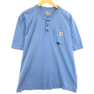 カーハート(carhartt)の古着 カーハート Carhartt ヘンリーネック 半袖 プリントTシャツ メンズL /eaa430531(Tシャツ/カットソー(半袖/袖なし))