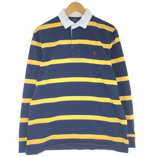 ラルフローレン(Ralph Lauren)の古着 ラルフローレン POLO RALPH LAUREN CLASSIC FIT ボーダー柄 長袖 ラガーシャツ メンズM /eaa431771(シャツ)