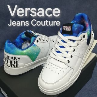 ヴェルサーチ(VERSACE)の★新品・メンズ★【Versace Jeans Couture】宇宙柄　白　41(スニーカー)