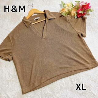 エイチアンドエム(H&M)のH＆M レディース スラブニットトップス 大きいサイズ XL(ニット/セーター)