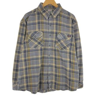 ディッキーズ(Dickies)の古着 ディッキーズ Dickies 長袖 ヘビーネルチェックシャツ メンズXL /eaa436348(シャツ)