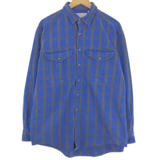 フィルソン(FILSON)の古着 ~80年代 フィルソン FILSON 長袖 ヘビーネルチェックシャツ USA製 メンズL ヴィンテージ /eaa436350(シャツ)