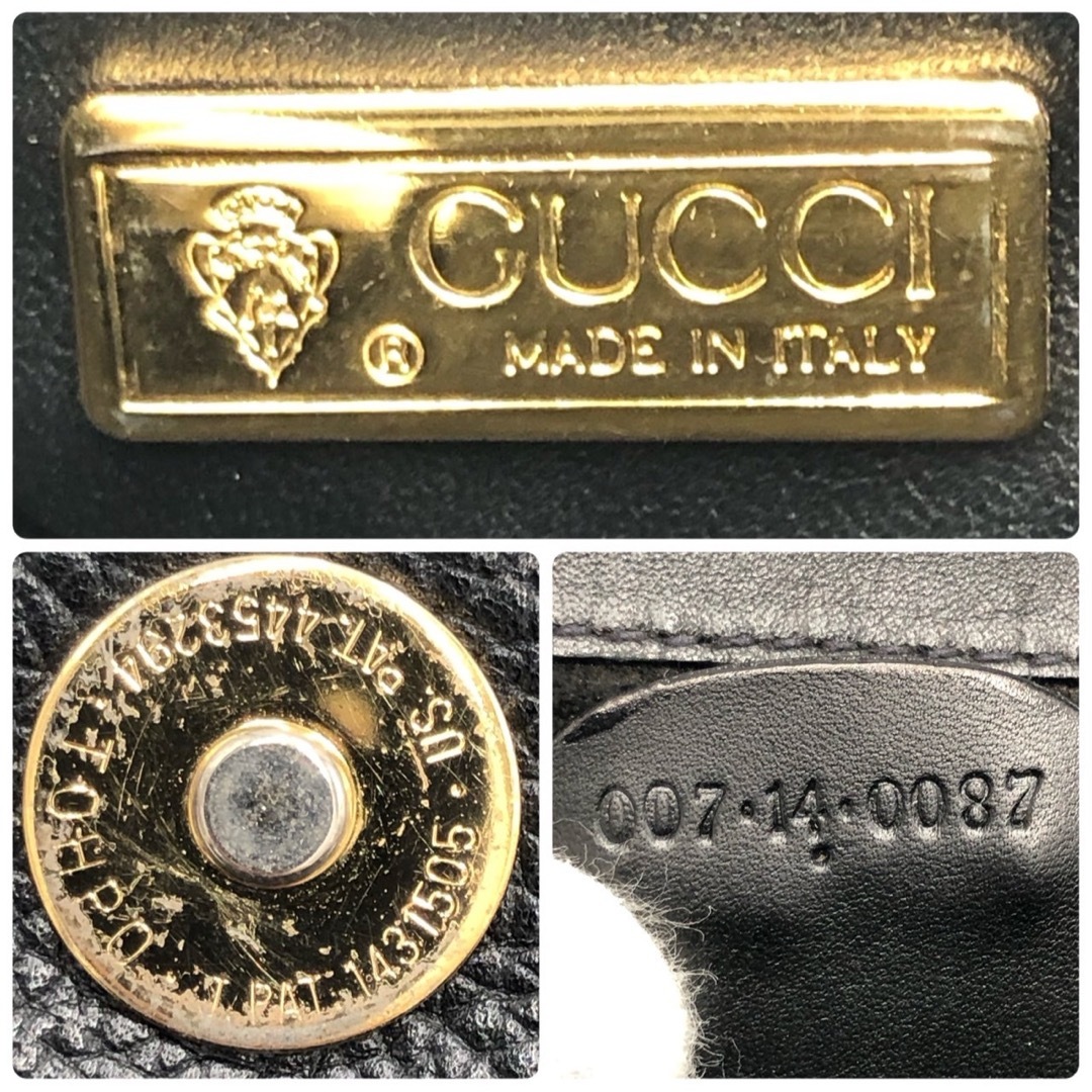 Gucci(グッチ)のオールドグッチ　ショルダーバッグ　GG　インターロッキング　レザー　ブラック レディースのバッグ(ショルダーバッグ)の商品写真