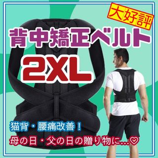 2XLサイズ　背中　矯正　ベルト　猫背　サポータ　リモート　介護　保育士　腰痛(その他)