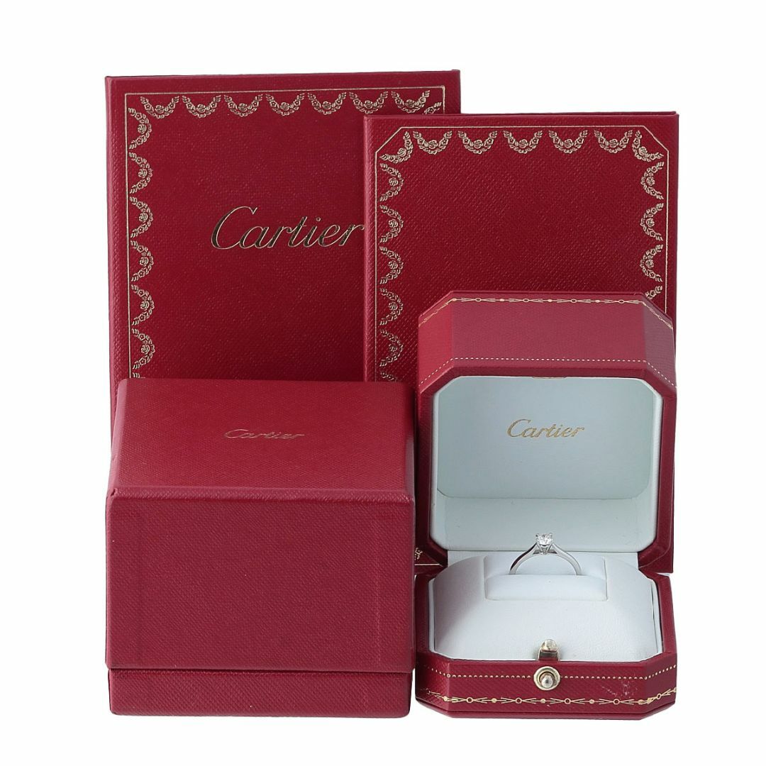 Cartier(カルティエ)のカルティエ ソリテール リング ダイヤ0.32ct G-VVS2-VG #50 PT950 GIA鑑定書 箱 保証書(2011年) 新品仕上げ済 Cartier【15660】 レディースのアクセサリー(リング(指輪))の商品写真