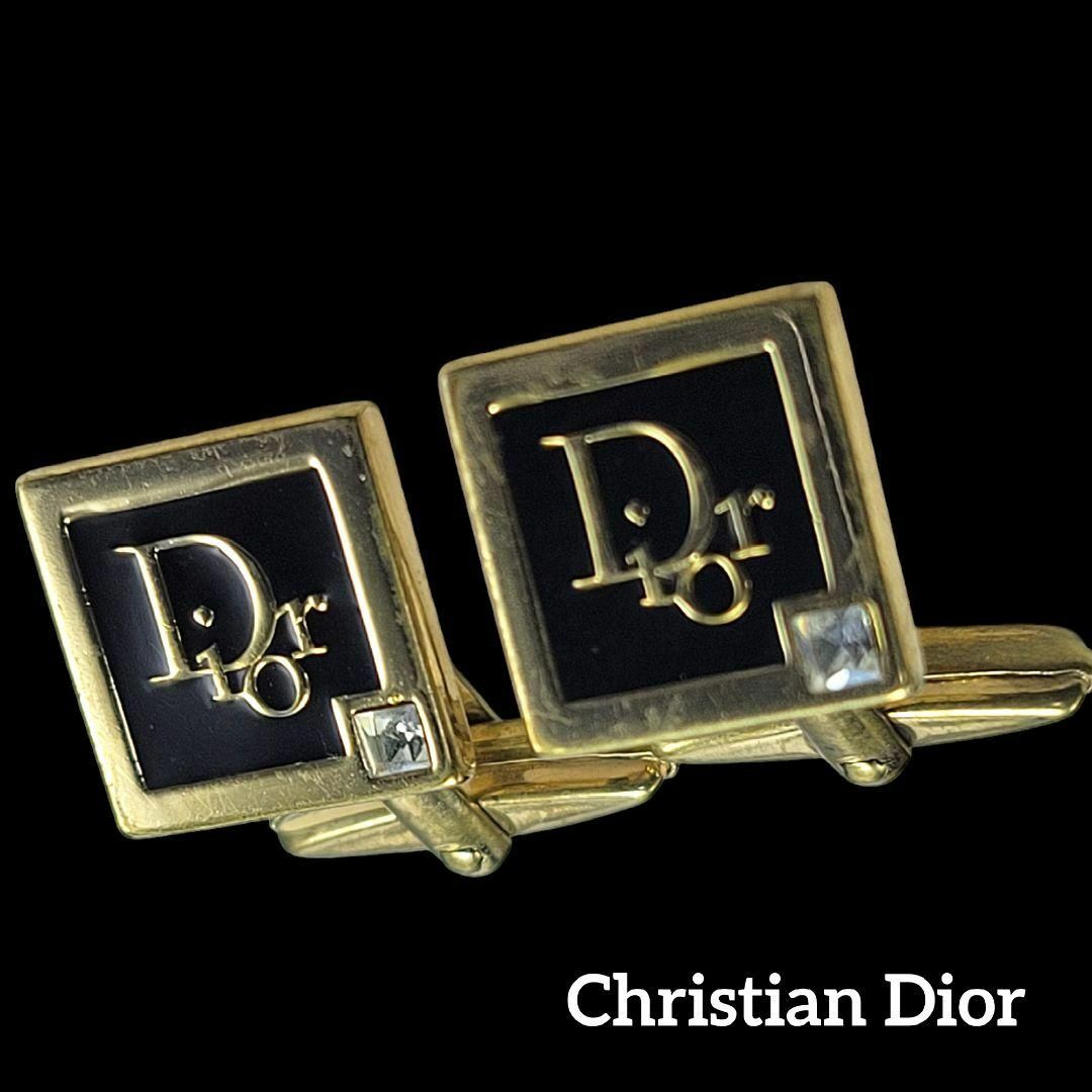 Christian Dior(クリスチャンディオール)のChristian Dior カフス トロッター スクエア ゴールド ブラック メンズのファッション小物(カフリンクス)の商品写真