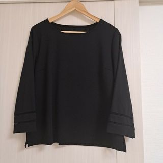 黒色　トップス　ＬＬサイズ　七分丈(カットソー(長袖/七分))