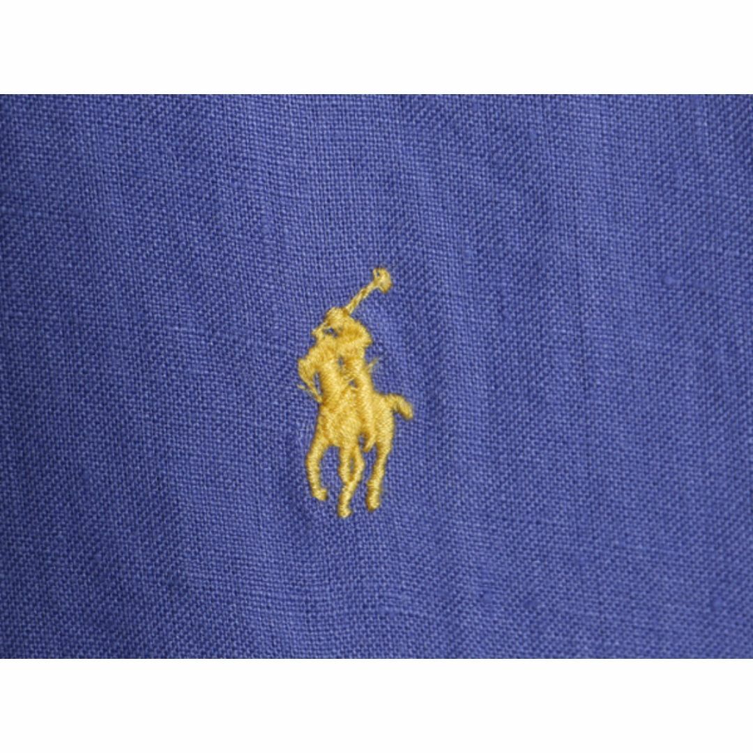 Ralph Lauren(ラルフローレン)の90s ラルフローレン 100% リネン 半袖 ボタンダウン シャツ メンズ M / オールド ポロ ワンポイント 高級 半袖シャツ 薄手 BD BDシャツ 麻 メンズのトップス(シャツ)の商品写真