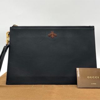 Gucci - 【レア品】グッチ クラッチバッグ アニマリエ bee レザー ブラック