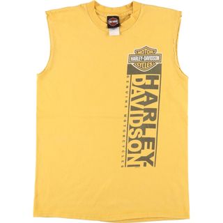 ハーレーダビッドソン(Harley Davidson)の古着 00年代 ハーレーダビッドソン Harley-Davidson カットオフ モーターサイクル バイクTシャツ USA製 メンズM /eaa431698(Tシャツ/カットソー(半袖/袖なし))