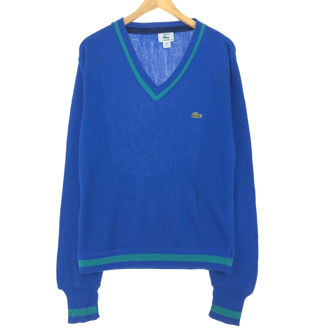 LACOSTE(ラコステ)の古着 80~90年代 ラコステ LACOSTE IZOD Vネック アクリルニットセーター USA製 メンズM ヴィンテージ /eaa389329 メンズのトップス(ニット/セーター)の商品写真