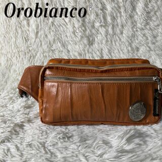 オロビアンコ(Orobianco)の美品 イタリア製 オロビアンコ レザー ナイロン ボディバッグ(ボディバッグ/ウエストポーチ)
