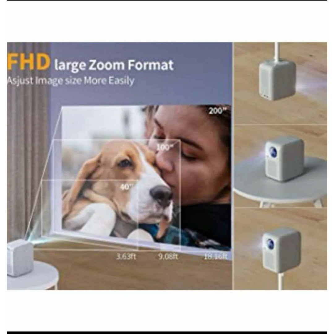 ETOEプロジェクターA1191 1080P Wi-Fi4K対応フルHD解像度 ETOEプロジェクターA1191 1080P Wi-Fi4K対応フルHD解像度