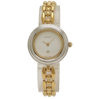 グッチ(Gucci)のグッチ チェンジベゼル ホワイト文字盤 GP レディース （12371129）(腕時計)