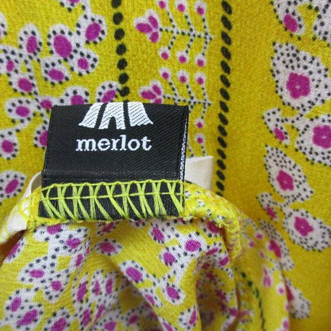 other(アザー)のメルロー merlot カーディガン ロング 半袖 リボン 花柄 イエロー 黄 レディースのトップス(カーディガン)の商品写真