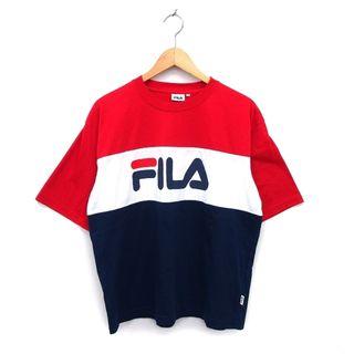 フィラ(FILA)のフィラ 国内正規品 カットソー Tシャツ クルーネック ロゴ プリント 半袖 M(Tシャツ/カットソー(半袖/袖なし))