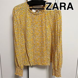 ザラ(ZARA)のZARA フラワー柄イエローブラウス(シャツ/ブラウス(長袖/七分))