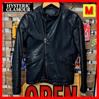 ヒステリックグラマー(HYSTERIC GLAMOUR)の定価10万　ヒステリックグラマー　ゴートレザー　シングルライダースジャケット　Ｍ(ライダースジャケット)