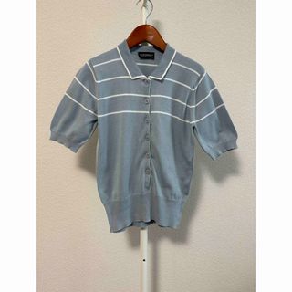 ジョンスメドレー(JOHN SMEDLEY)のジョンスメドレー レディース ニットポロシャツ コットン　ボーダー(ニット/セーター)