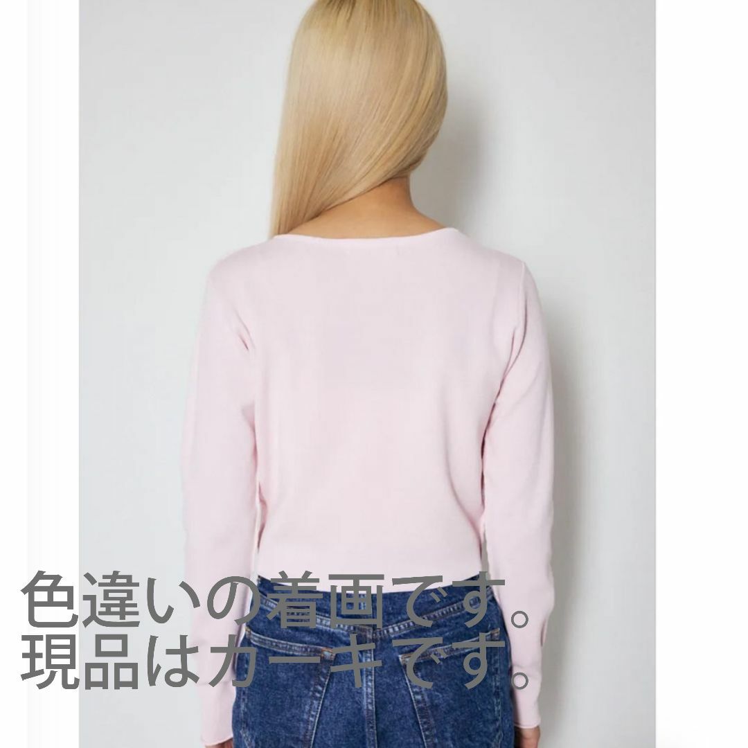 moussy(マウジー)のMOUSSY マウジー　黄緑 グリーン　カーディガン　長袖　羽織　ニット レディースのトップス(カーディガン)の商品写真