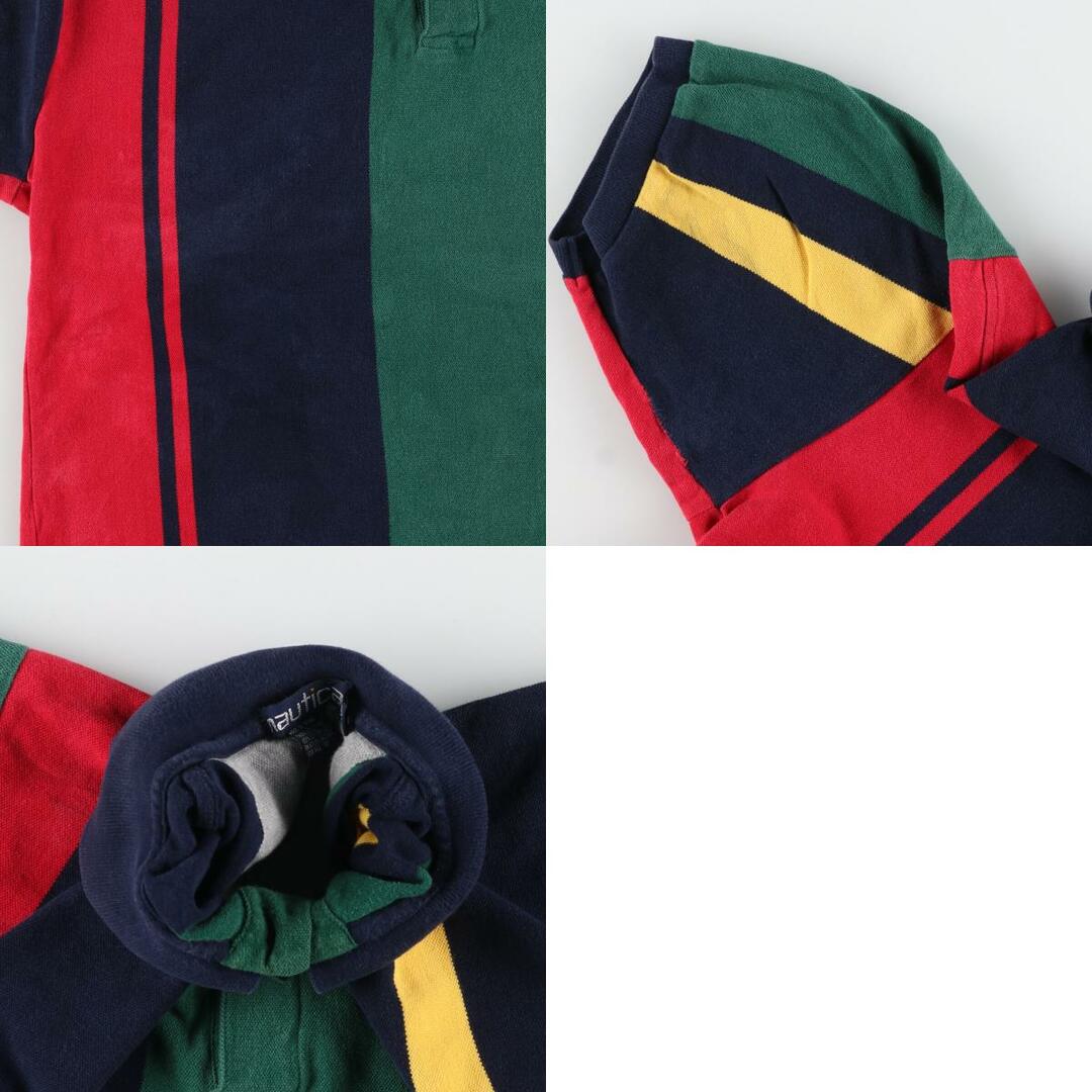 NAUTICA(ノーティカ)の古着 90年代 ノーティカ NAUTICA マルチストライプ 半袖 ストライプ ポロシャツ メンズXL ヴィンテージ /eaa438655 メンズのトップス(ポロシャツ)の商品写真