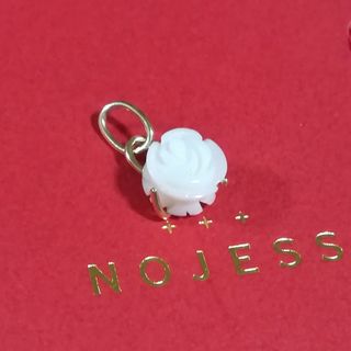 NOJESS - (美品)ノジェス NOJESS K10PG バラ白珊瑚ネックレスチャーム