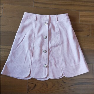 ピンク　フレアスカート(ひざ丈スカート)