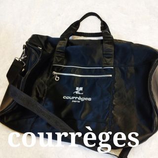 Courreges - Courrèges クレージュ ボストンバッグ ブラック 大容量 旅行用