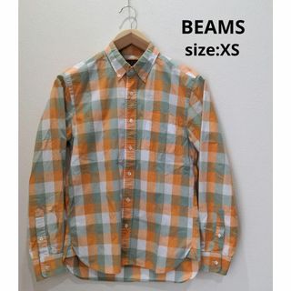 ビームス(BEAMS)のBEAMS メンズ ボタンダウン チェックシャツ 長袖 希少サイズ XS(シャツ)