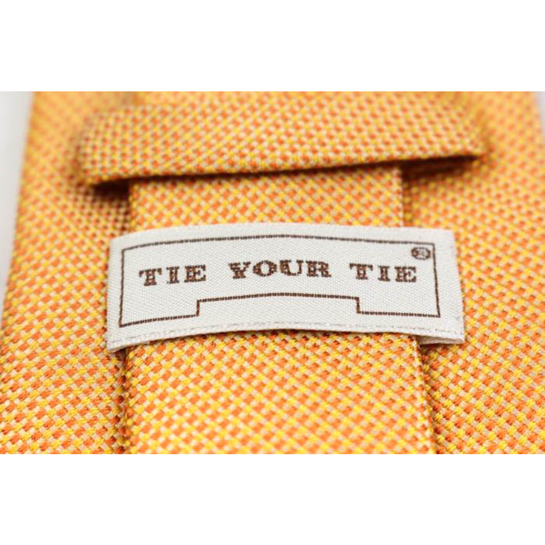 タイユアタイ ブランド ネクタイ チェック柄 格子柄 シルク イタリア製 PO  メンズ オレンジ TIE YOUR TIE メンズのファッション小物(ネクタイ)の商品写真