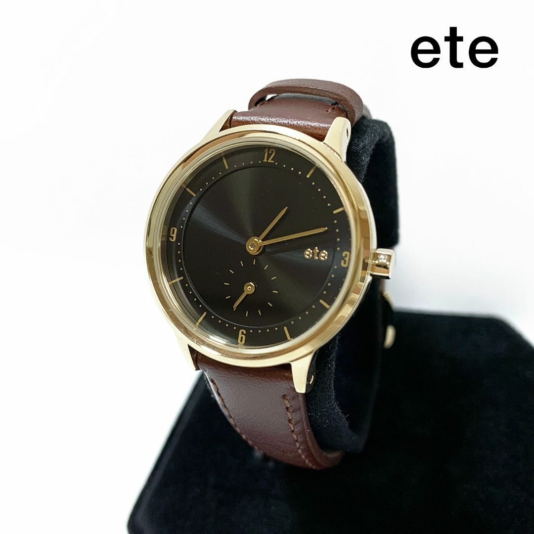 ete(エテ)の【美品】ete エテ 腕時計 レザーベルト 可動品 ブラック×ゴールド レディースのファッション小物(腕時計)の商品写真