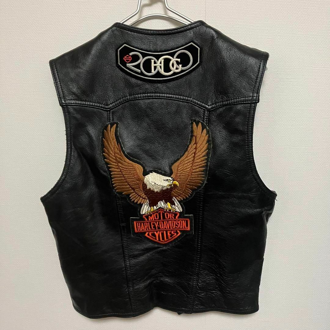 Harley-Davidson 干せ ハーレーダビッドソン レザーベスト L Harley-Davidson 干せ ハーレーダビッドソン レザーベスト L