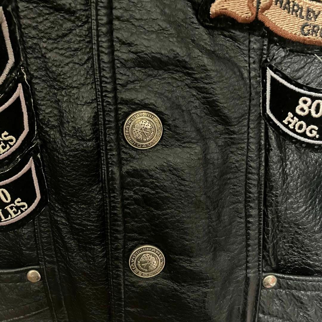 Harley Davidson - ハーレーダビッドソン レザー ベスト ロゴ Harley Davidson - ハーレーダビッドソン レザー ベスト ロゴ