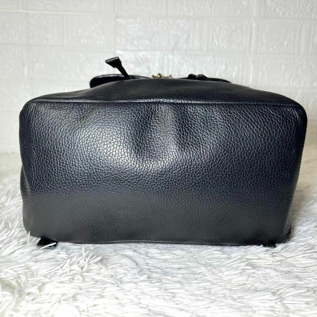 agnes b.(アニエスベー)の定価50,600円✨アニエスベー　リュック　バックパック　オールレザー　黒 レディースのバッグ(リュック/バックパック)の商品写真