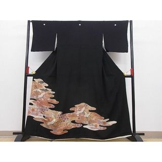 平和屋野田店■豪華黒留袖　比較吉祥松梅文　金彩　逸品　n-ip2705(着物)