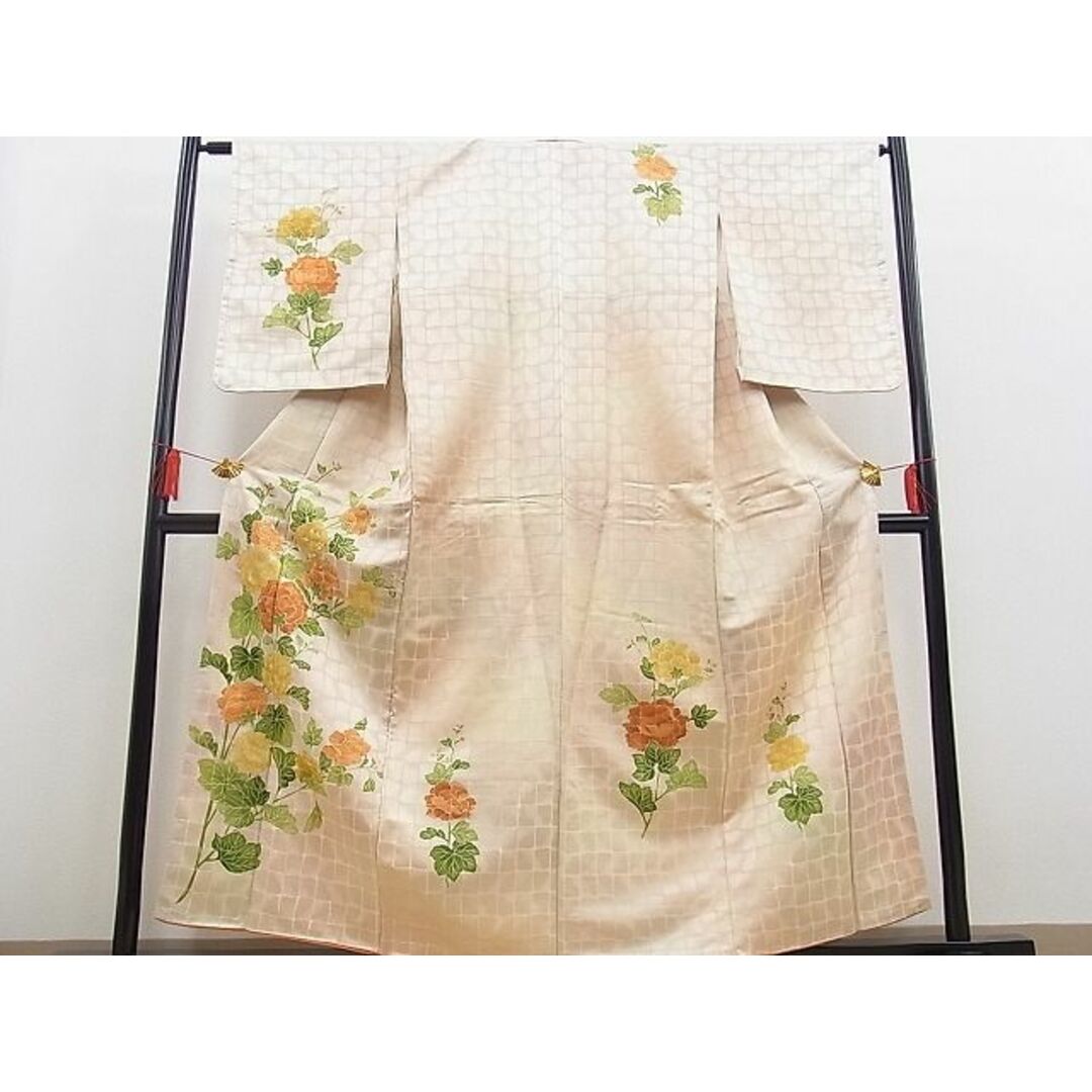 平和屋野田店■訪問着　刺繍　牡丹文　ぼかし染め　銀通し地　逸品　未使用　n-gt4024 レディースの水着/浴衣(着物)の商品写真